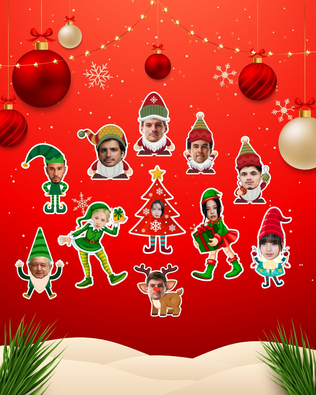 50 Plantillas Navideñas para tu rostro